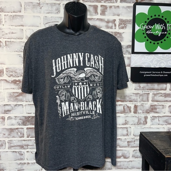 Johnny Cash Other - Johnny Cash Graphic Gray T-Shirt